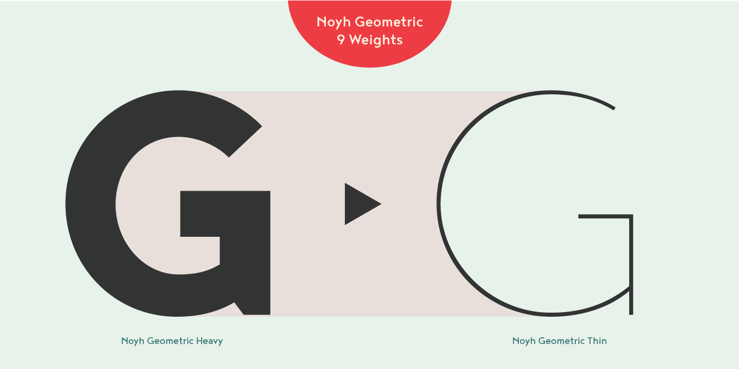 Пример шрифта Noyh Geometric Italic